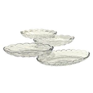 Vintage Heisey Glass"Colonial" Scallop Star Base Relish/Olive/Dessert Dish (4)